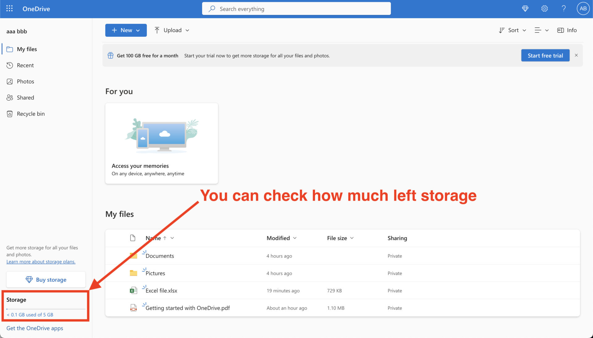 Screenshot of the capacity of using