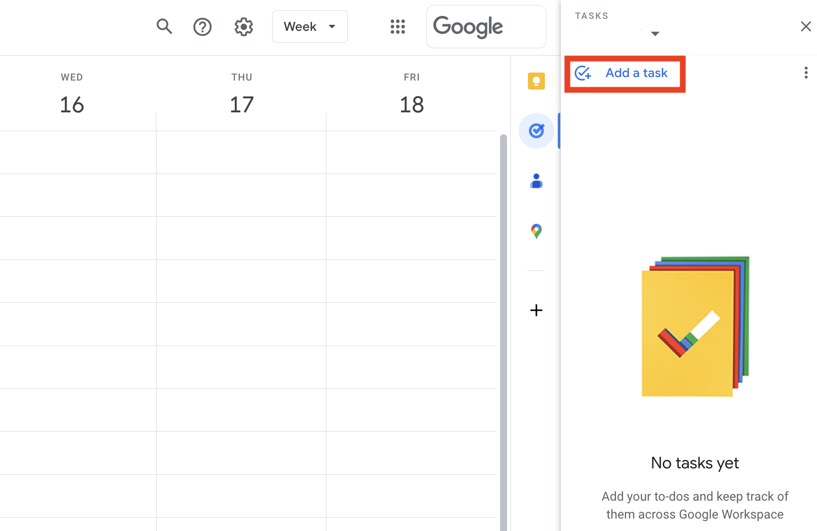 Add the tasks on Google Calendar
