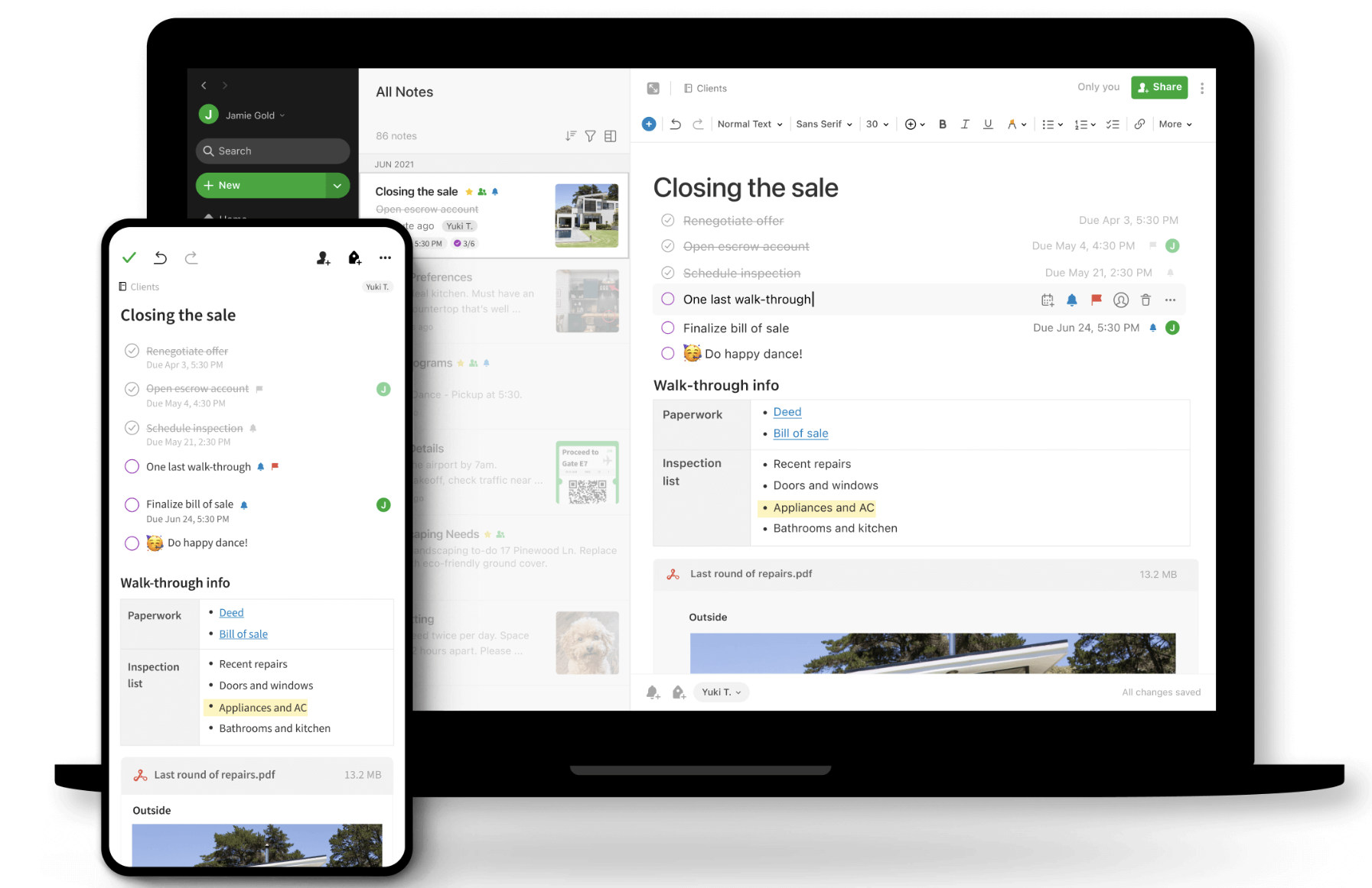 Top page of Evernote