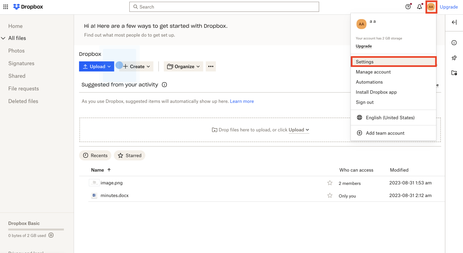 Image of opening setting