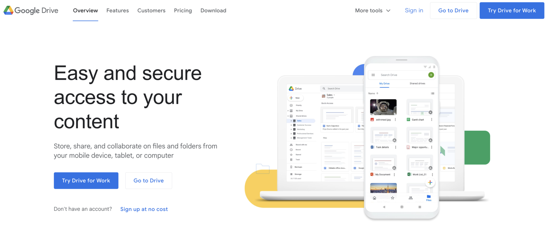 Top page of Google Drive