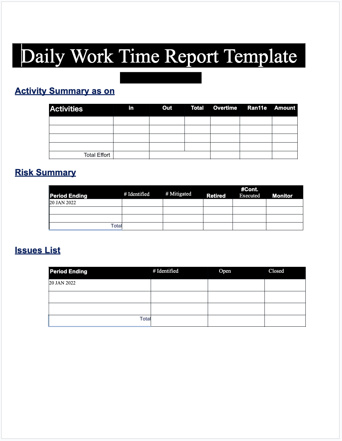 Image of Free report Template