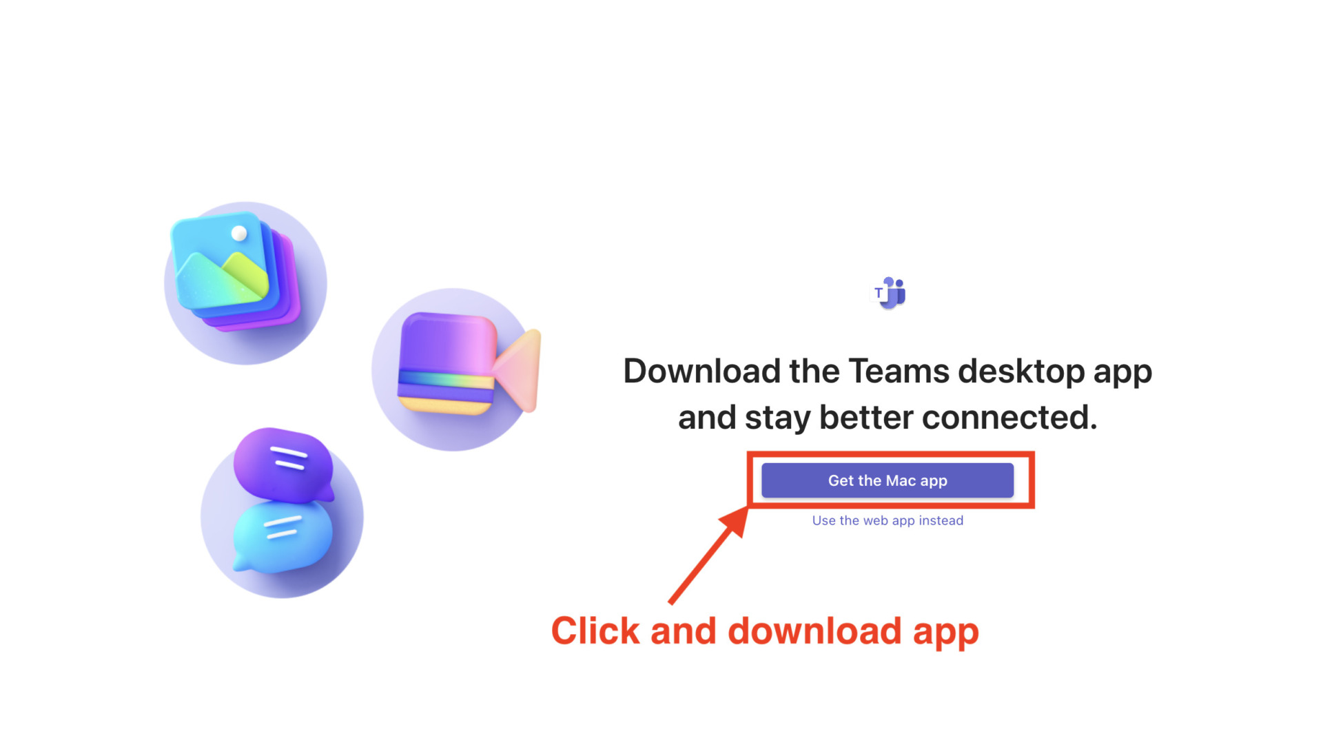 Image of downloading Microsoft Teams desktop app