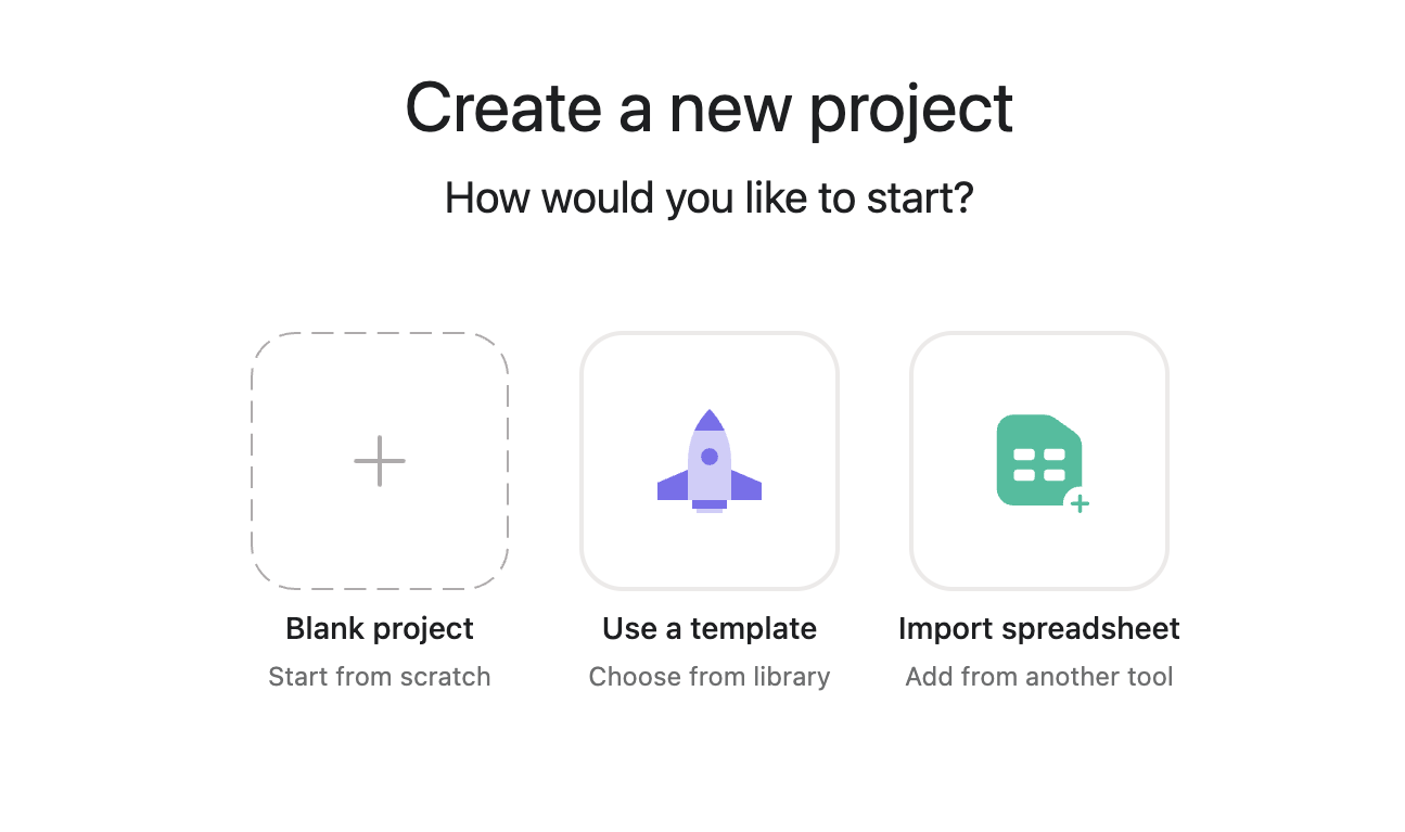 Image of creating new project on Asana