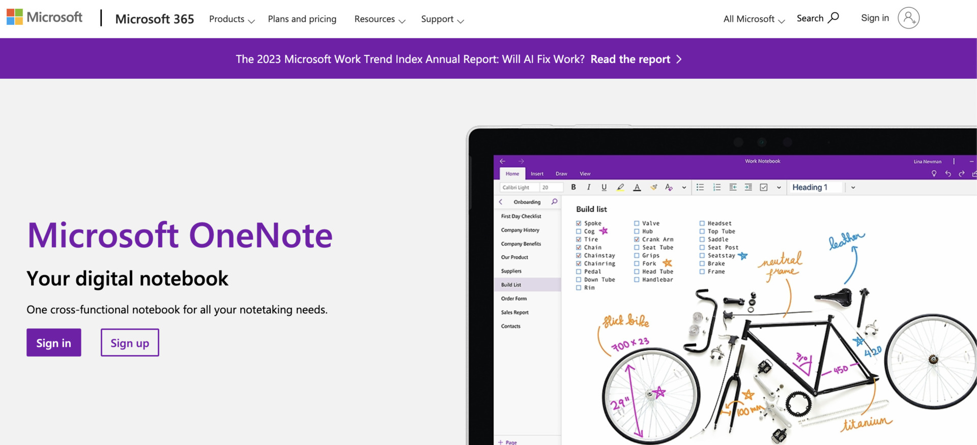 Top image of OneNote
