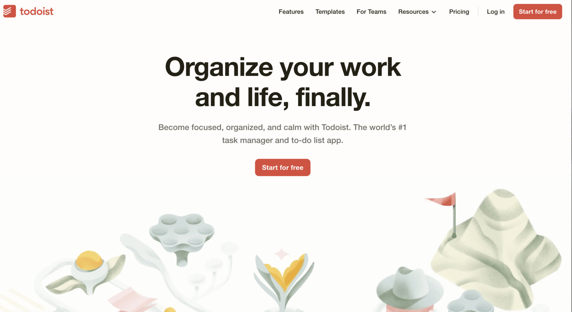 Top page of Todoist