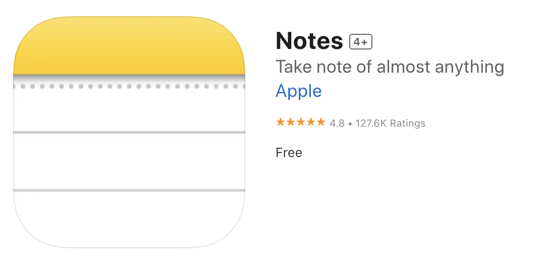 Top image of Apple official notes
