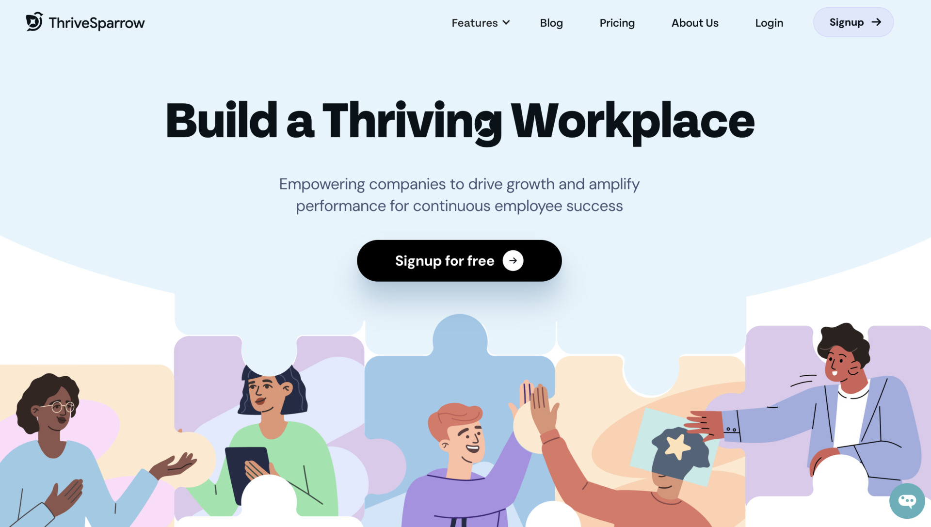 Image of top page of ThriveSparrow