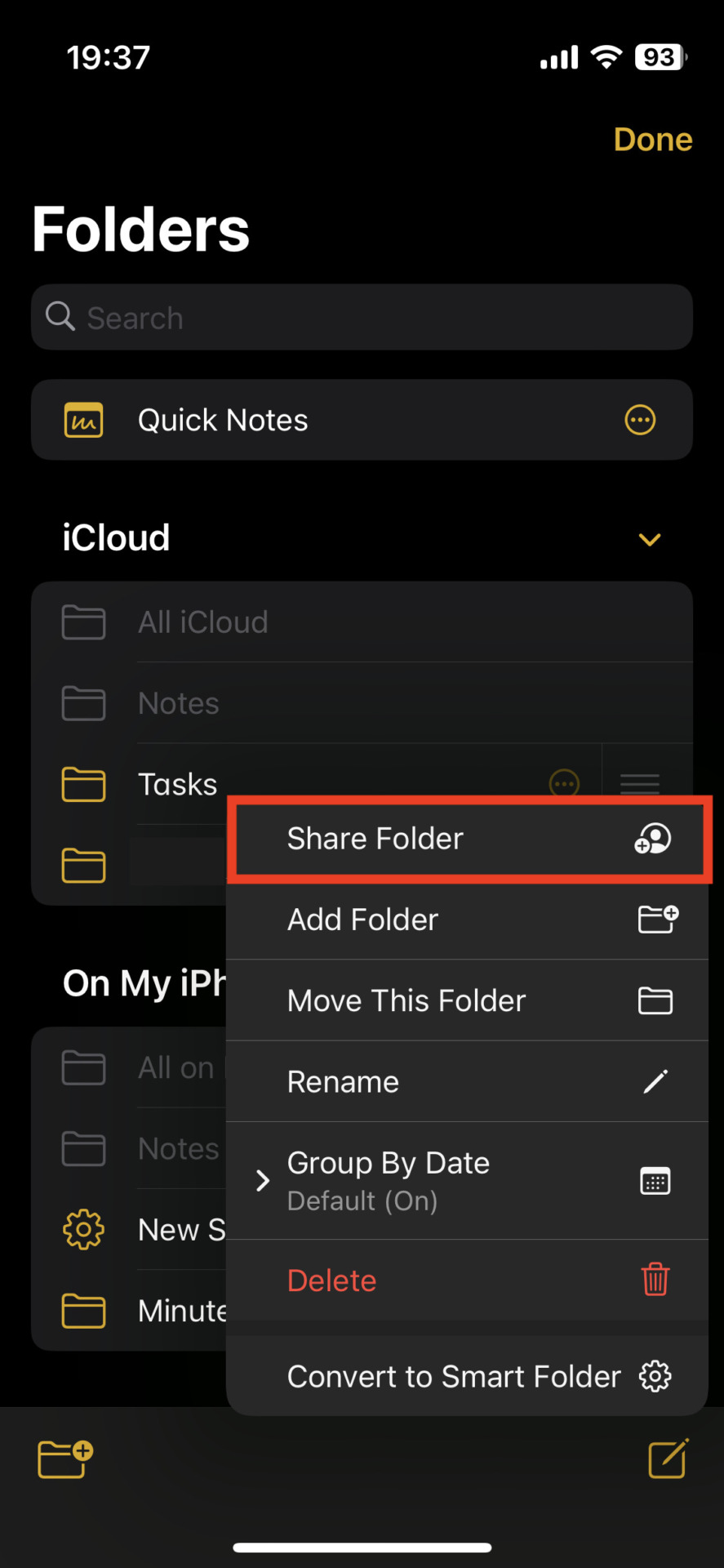 Image that select the Share Folder
