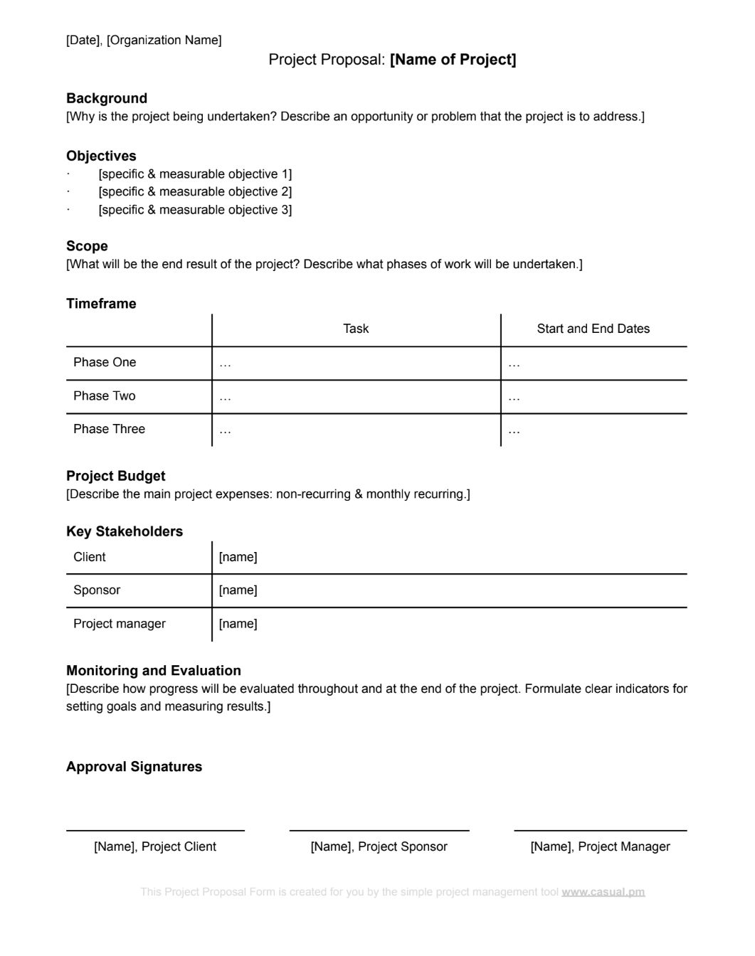 Image of proposal template by Casual