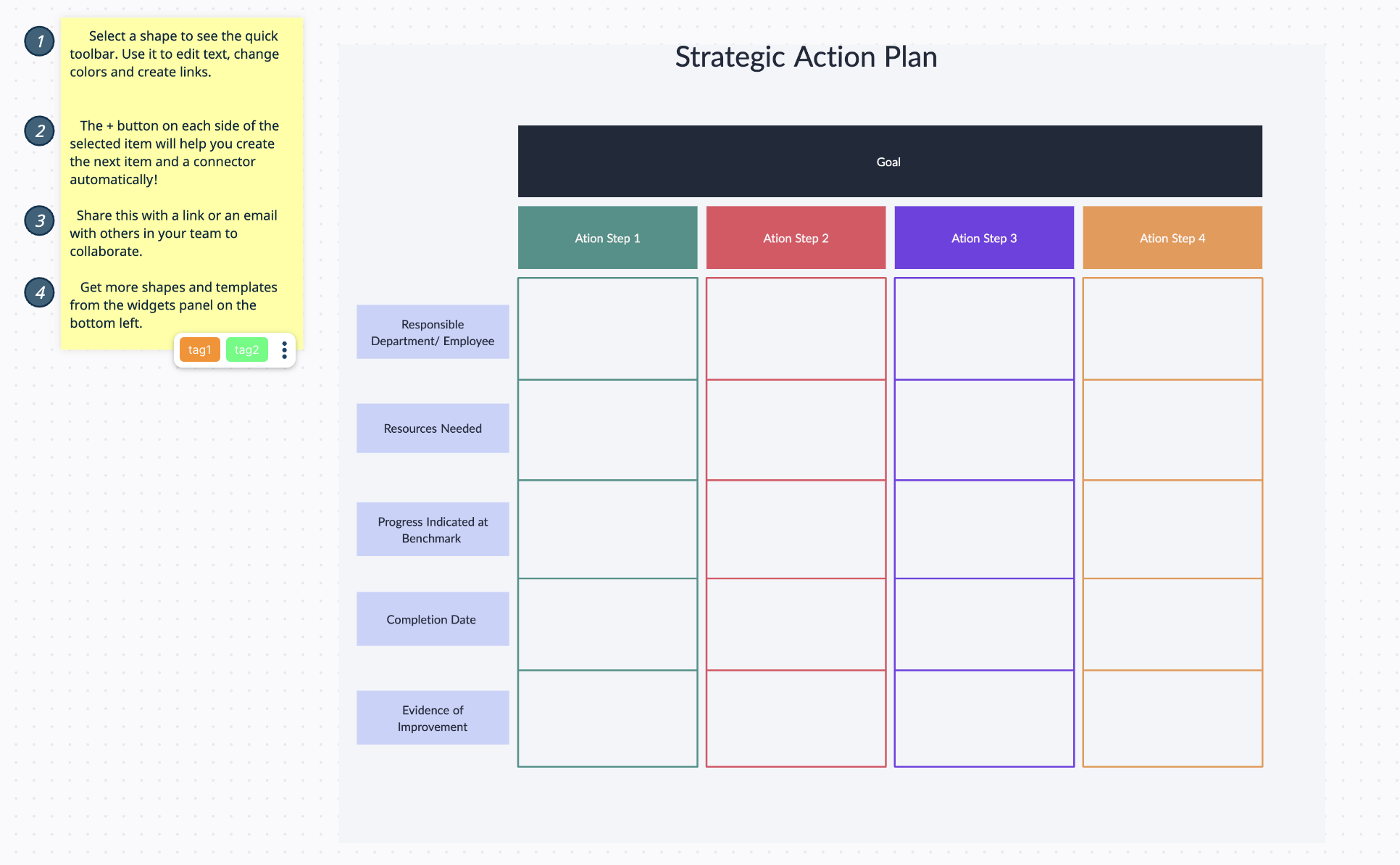 Image of action plan template by Creately