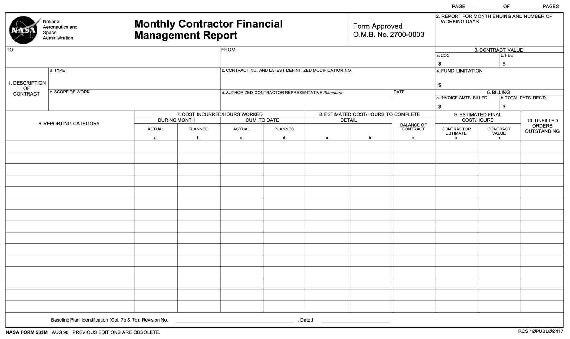 Image of monthly template by SampleTemplate