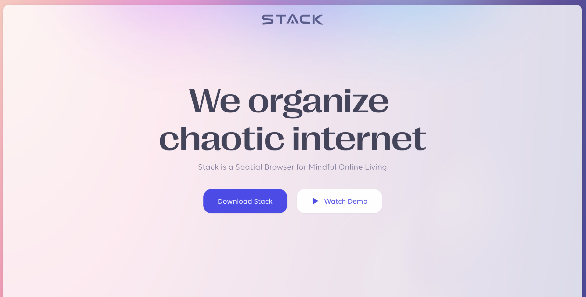 Image of top page of Stack