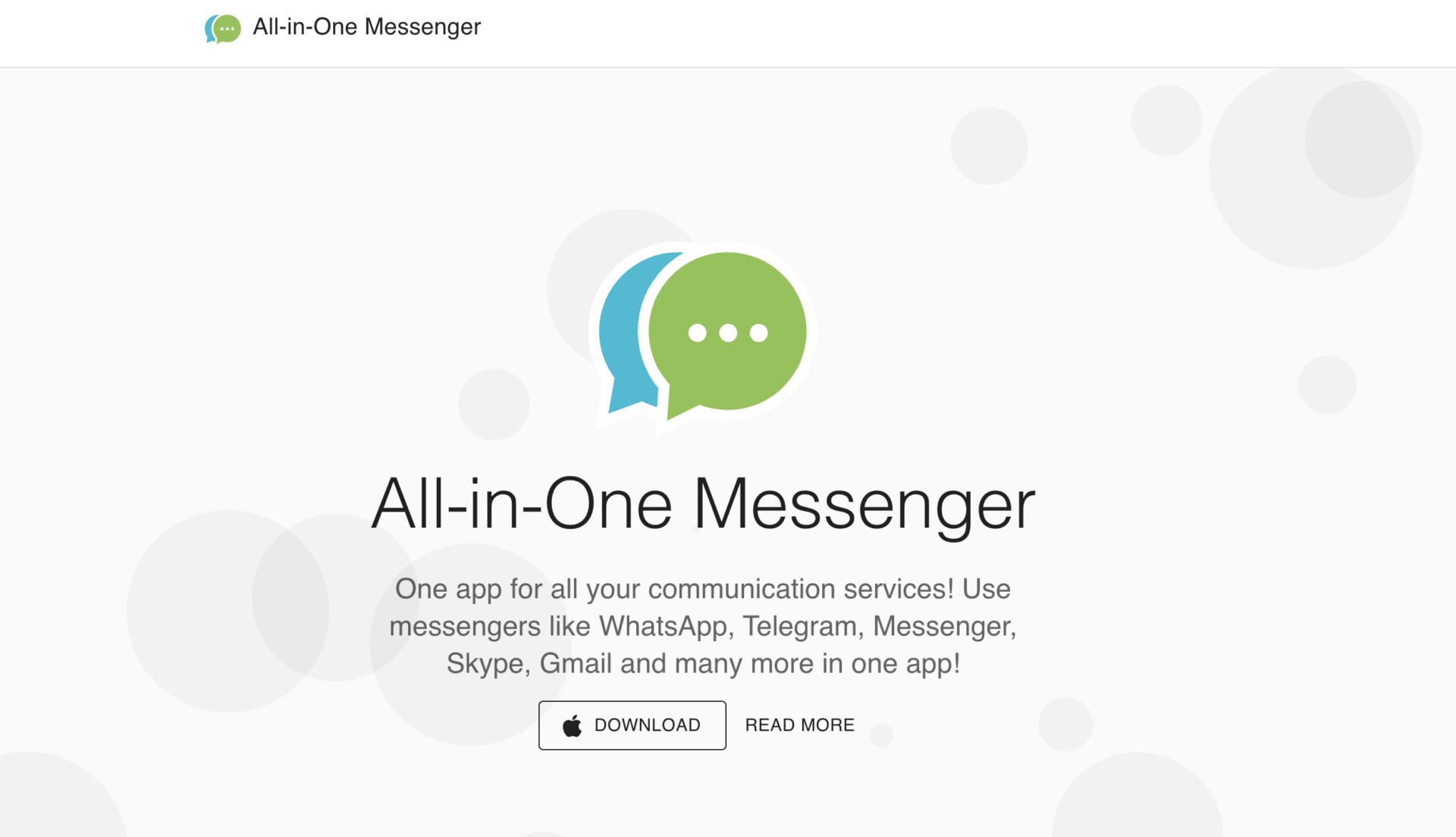 Image of top page from All-in-one messenger
