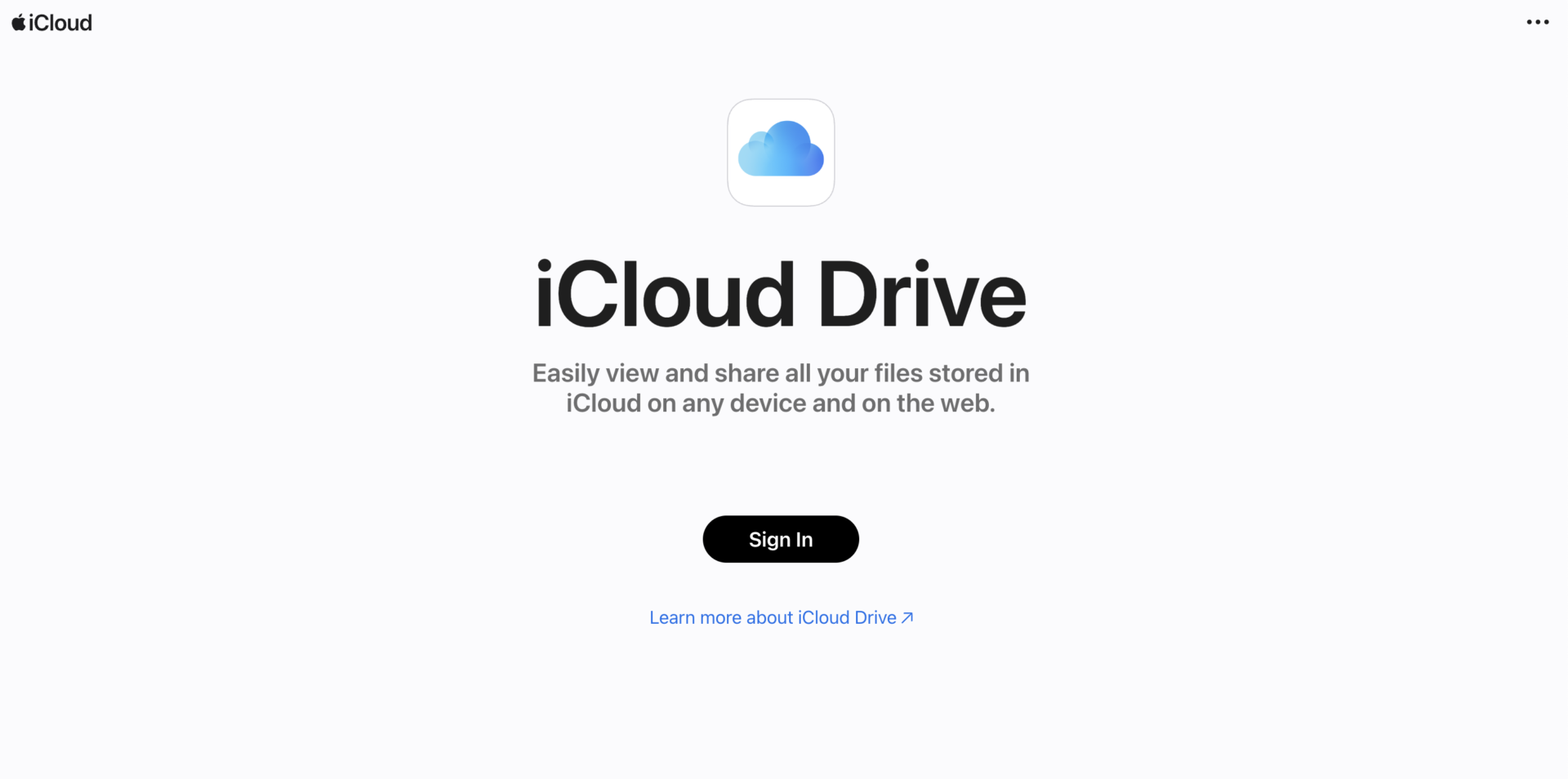 Top page of iCloud Drive