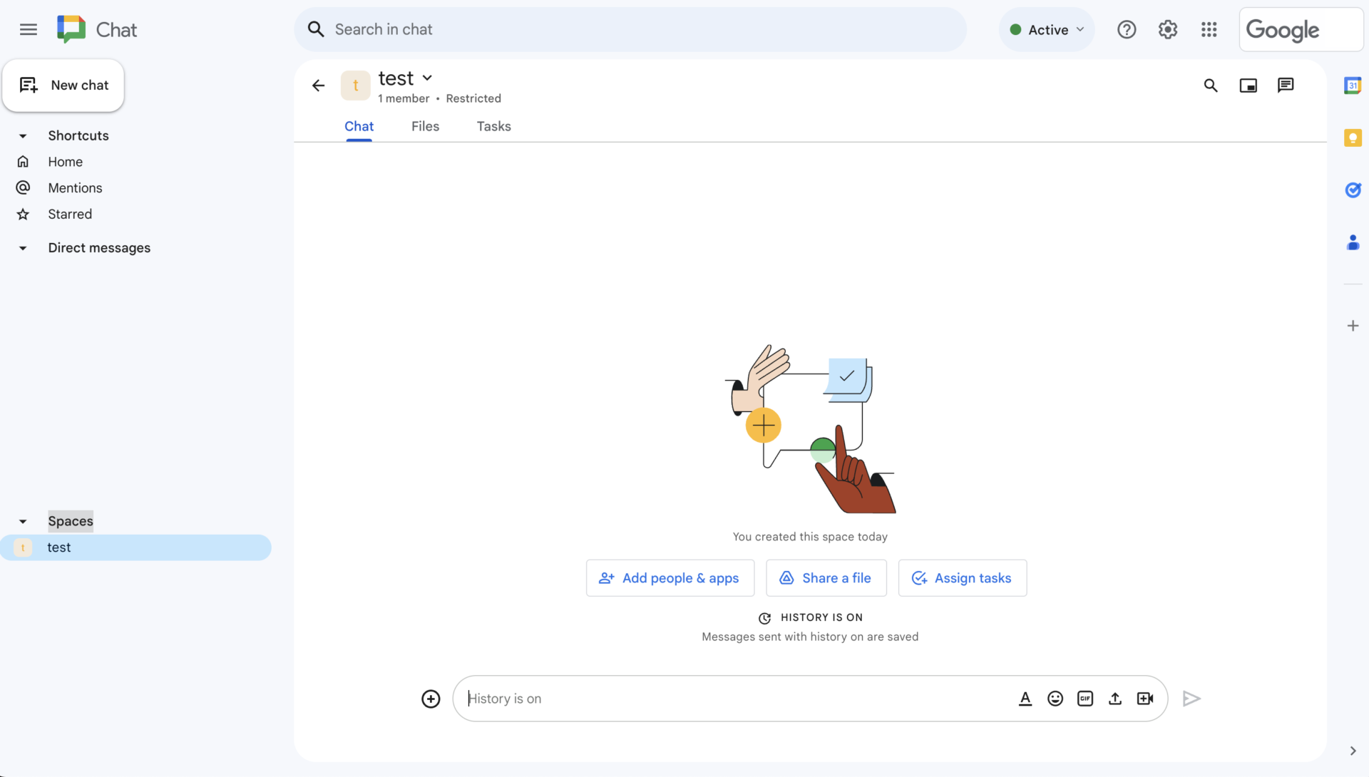 Image of space of Google Chat