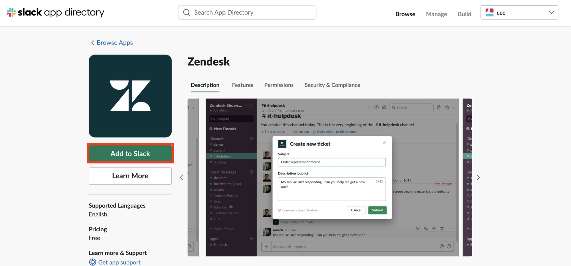 Image of adding Zendesk
