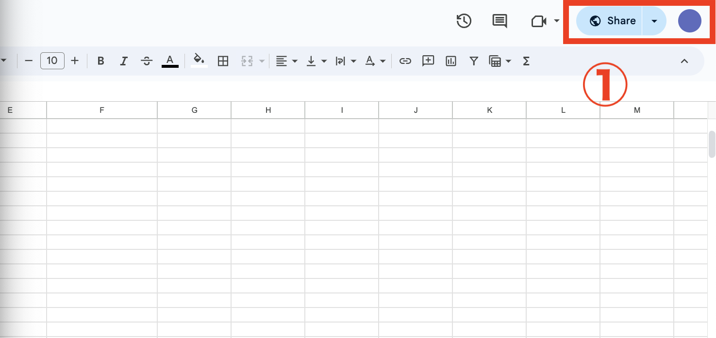Image of shared Google Sheets by link