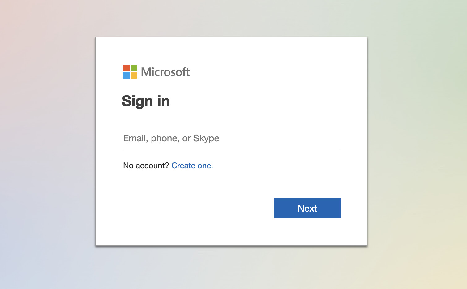 Image of sign up to OneNote