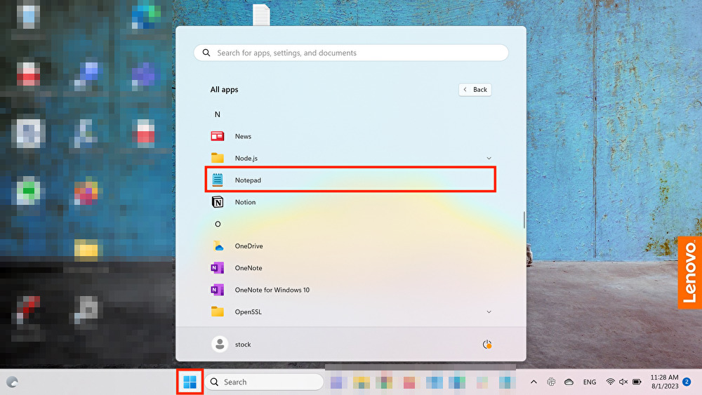 Picture of choice All Apps after Windows button