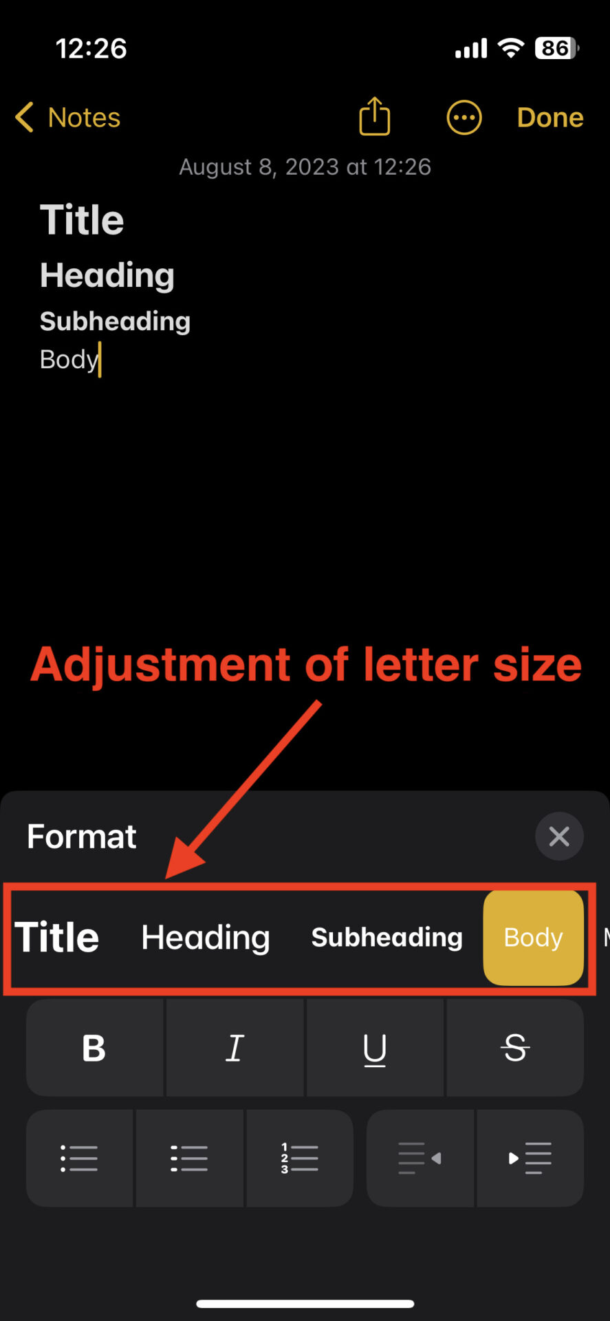 Picture of adjustment letter style