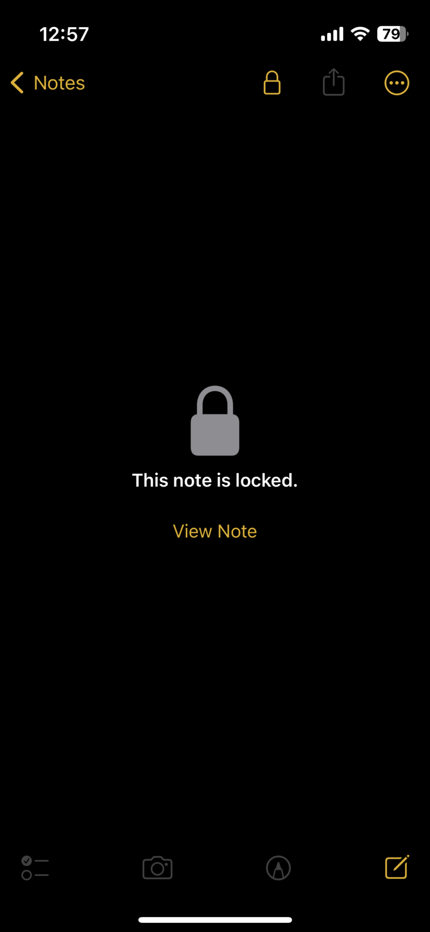 Locking memo of iPhone