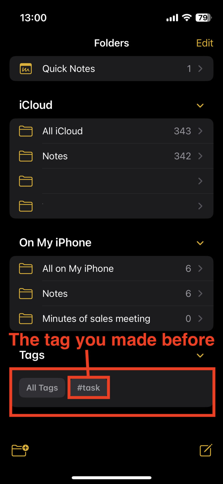 Picture of tag you made of iPhone memo