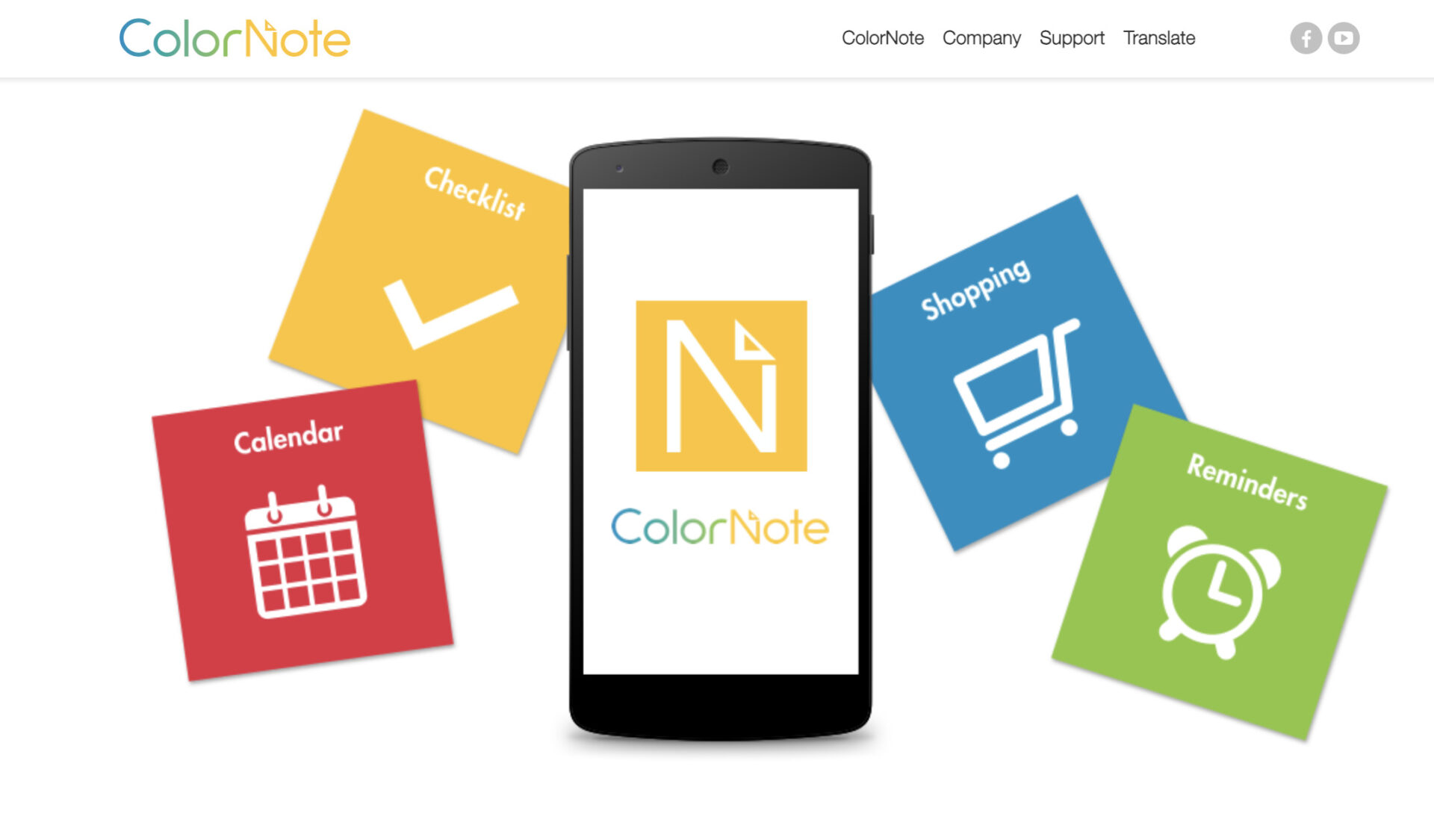 Picture of top page of ColorNote